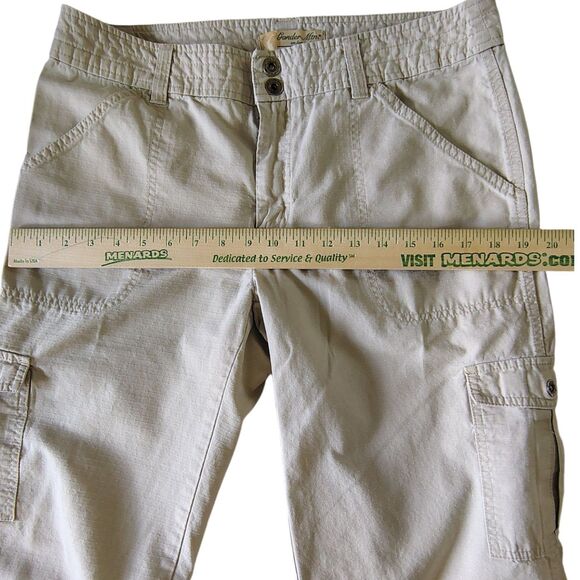 Beige Cargo Capri Pants Textured Wide Leg Mid-rise Size 10 Women's Gander Mtn. - Picture 6 of 9